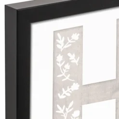 Wall Quotes & Signs-Kirkland's Home Floral Home Black Framed Canvas Art Print Black/White/Gray
