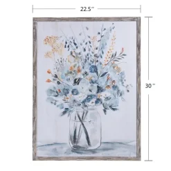 Framed Art-Kirkland's Home Floral In A Jar Ii Framed Wall Art Print Blue