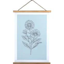 Wall Plaques-Kirkland's Home Floral Print Hanger Frame Wall Plaque Blue