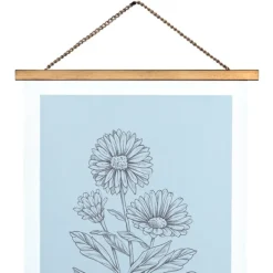 Wall Plaques-Kirkland's Home Floral Print Hanger Frame Wall Plaque Blue