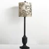 Buffet Lamps-Kirkland's Home Floral Shade Black Buffet Lamp Black/White