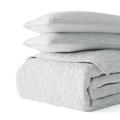 Quilts-Kirkland's Home Floral Stitch 3-Pc. King Quilt Set Gray
