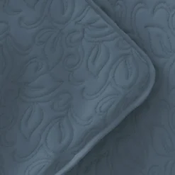 Quilts-Kirkland's Home Floral Stitch 3-Pc. Queen Quilt Set Blue