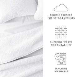 Quilts-Kirkland's Home Floral Stitch 3-Pc. Queen Quilt Set White