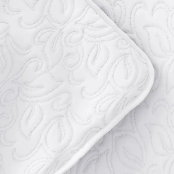 Quilts-Kirkland's Home Floral Stitch 2-Pc. Twin Quilt Set White