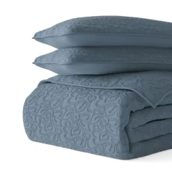 Quilts-Kirkland's Home Floral Stitch 2-Pc. Twin Quilt Set Blue
