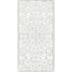 Wall Plaques-Kirkland's Home Floral Wood Plaque, 48X28 In. White