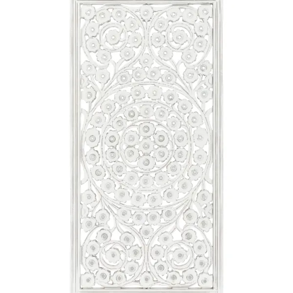 Wall Plaques-Kirkland's Home Floral Wood Plaque, 48X28 In. White