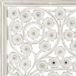 Wall Plaques-Kirkland's Home Floral Wood Plaque, 48X28 In. White