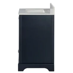Bathroom Furniture-Kirkland's Home Florence Navy Wood Backsplash Sink Vanity Blue