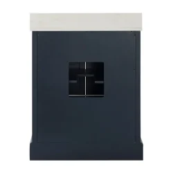 Bathroom Furniture-Kirkland's Home Florence Navy Wood Backsplash Sink Vanity Blue