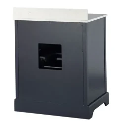 Bathroom Furniture-Kirkland's Home Florence Navy Wood Backsplash Sink Vanity Blue