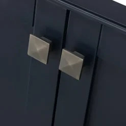 Bathroom Furniture-Kirkland's Home Florence Navy Wood Backsplash Sink Vanity Blue
