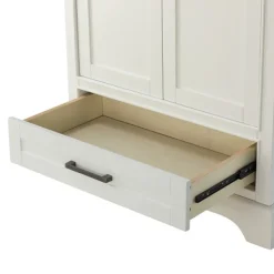 Bathroom Furniture-Kirkland's Home Florence Wood Backsplash Sink Vanity White