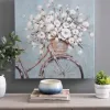 Canvas Art-Kirkland's Home Flower Basket On Bike Canvas Art Print White/Gray/Blue