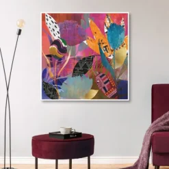Framed Art-Kirkland's Home Flower Power Passion Framed Canvas Art Print Multi