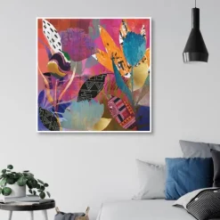 Framed Art-Kirkland's Home Flower Power Passion Framed Canvas Art Print Multi