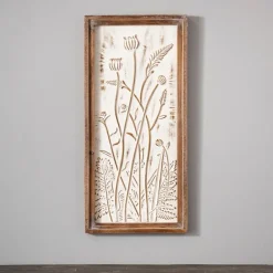 Wall Plaques-Kirkland's Home Flowers Ii Metal Wall Plaque Gold