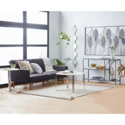 Decorative Mirrors-Kirkland's Home Foil Slim Stacked Teardrops Wall Mirror Silver