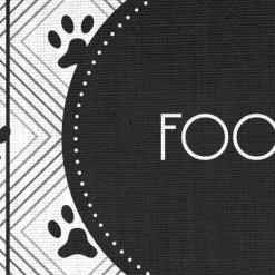 Kitchen & Floor Mats-Kirkland's Home Food And Water Bowl Floor Mat, 15X23 Black/White
