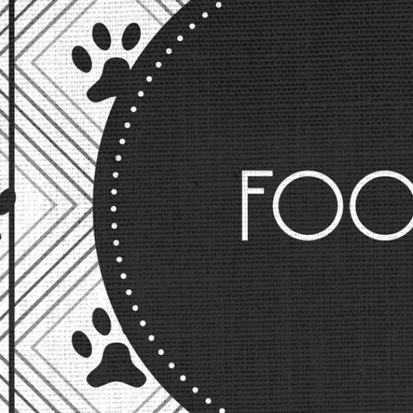 Kitchen & Floor Mats-Kirkland's Home Food And Water Bowl Floor Mat, 15X23 Black/White