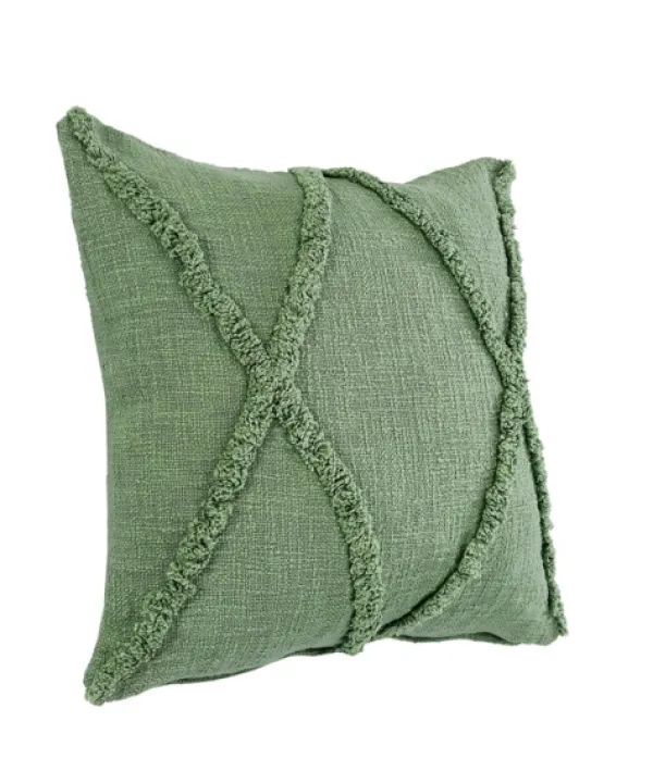 Pillows-Kirkland's Home Forest Fringe Diamond Pillow, 20 In. Green