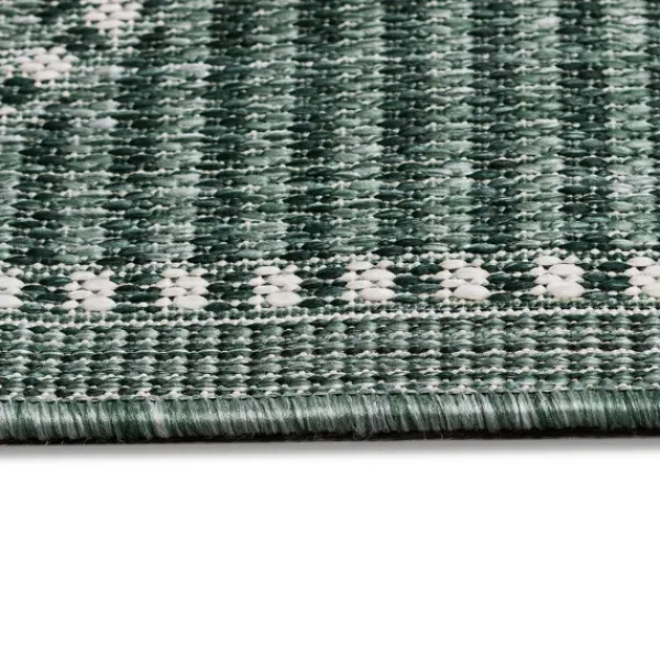 Outdoor Rugs-Kirkland's Home Forest Geo Lattice Outdoor Area Rug, 6X9 Green