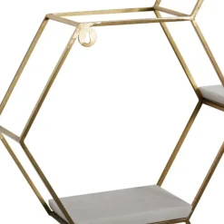 Shelves-Kirkland's Home Frame Marble Honeycomb Wall Shelf Gold