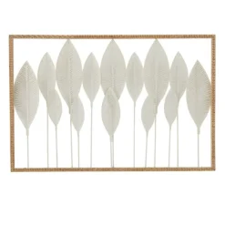 Wall Plaques-Kirkland's Home Framed Cut-Out Leaves Wall Plaque White