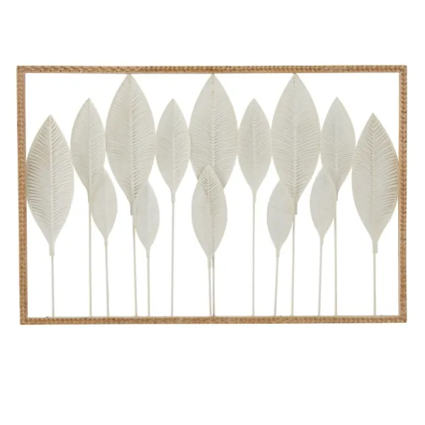 Wall Plaques-Kirkland's Home Framed Cut-Out Leaves Wall Plaque White