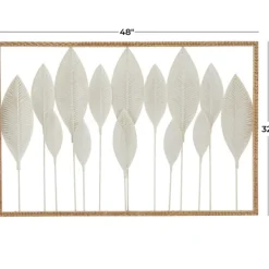 Wall Plaques-Kirkland's Home Framed Cut-Out Leaves Wall Plaque White