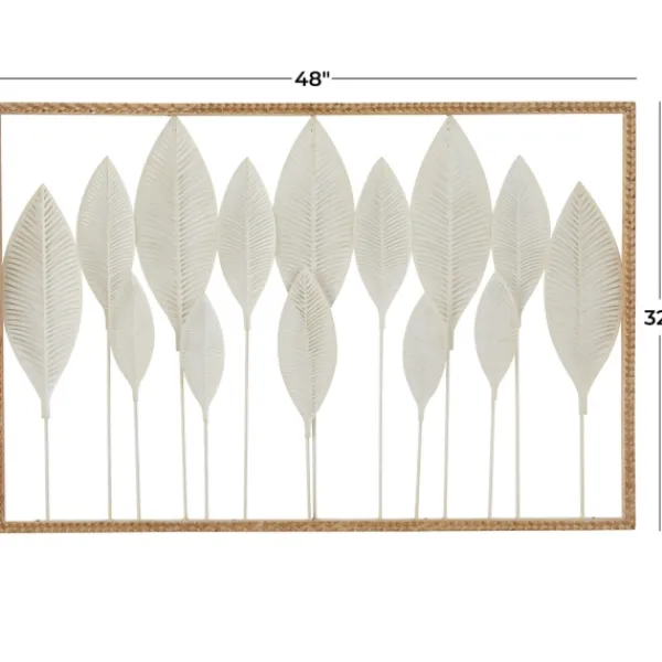 Wall Plaques-Kirkland's Home Framed Cut-Out Leaves Wall Plaque White