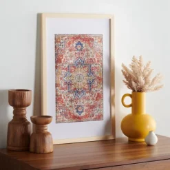 Wall Plaques-Kirkland's Home Framed Textile Wall Plaque Red