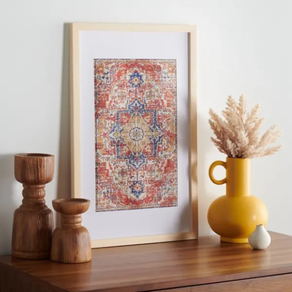 Wall Plaques-Kirkland's Home Framed Textile Wall Plaque Red