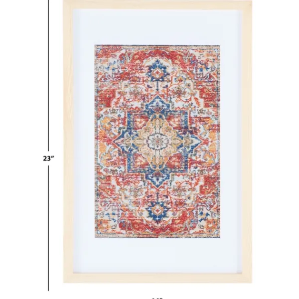 Wall Plaques-Kirkland's Home Framed Textile Wall Plaque Red