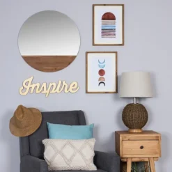 Decorative Mirrors-Kirkland's Home Frameless Stained Wood Accent Wall Mirror