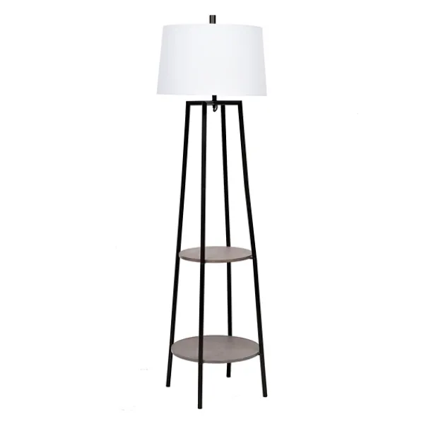 Floor Lamps-Kirkland's Home Freemont 2-Tier Shelf Floor Lamp White