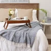 Blankets & Throws-Kirkland's Home French And White Arrowhead Throw Blue