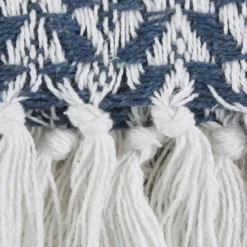 Blankets & Throws-Kirkland's Home French And White Arrowhead Throw Blue