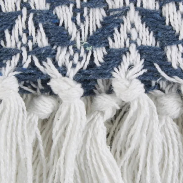 Blankets & Throws-Kirkland's Home French And White Arrowhead Throw Blue