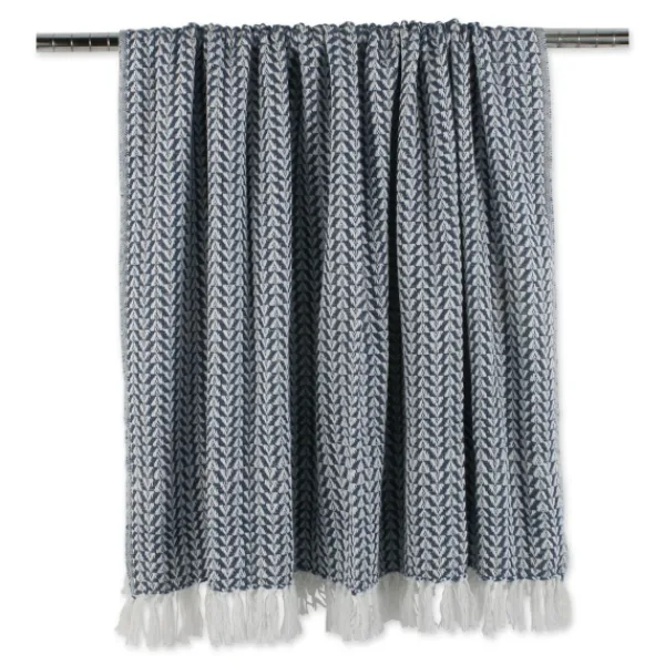 Blankets & Throws-Kirkland's Home French And White Arrowhead Throw Blue
