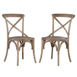 Dining Chairs-Kirkland's Home French Country X-Back Dining Chairs, Set Of 2 Gray