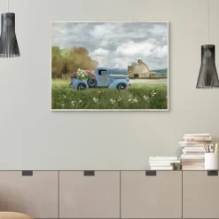 Framed Art-Kirkland's Home Fresh Country Picks Framed Wall Art Blue/Tan/White