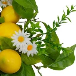 Wreaths-Kirkland's Home Fresh Daisies And Lemons Wreath Green/Yellow/White