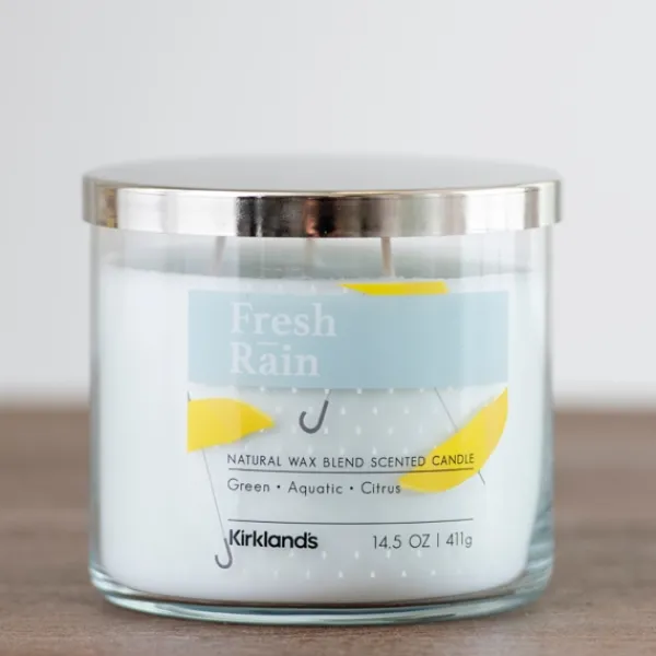 Candles-Kirkland's Home Fresh Rain Triple Wick Jar Candle White