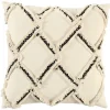 Pillows-Kirkland's Home Fringe Stitched Lattice Throw Pillow Ivory/Black