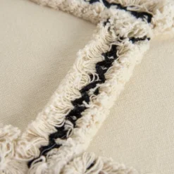 Pillows-Kirkland's Home Fringe Stitched Lattice Throw Pillow Ivory/Black
