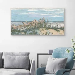 Canvas Art-Kirkland's Home From The Dunes Framed Canvas Art Print Blue/Green