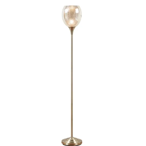 Floor Lamps-Kirkland's Home Frosted Starlight Golden Floor Lamp White