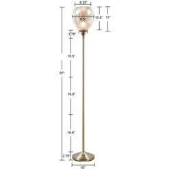 Floor Lamps-Kirkland's Home Frosted Starlight Golden Floor Lamp White